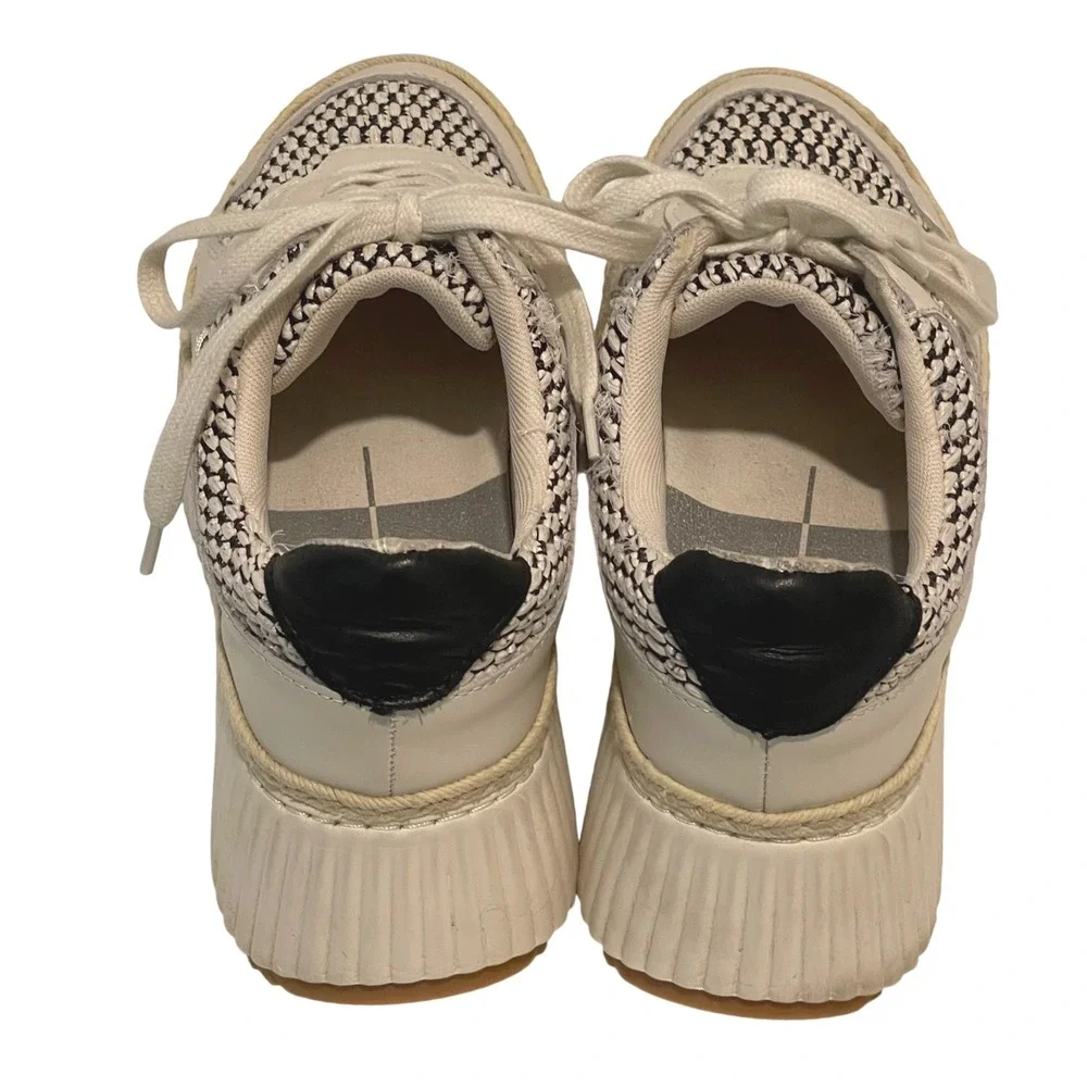 Dolce Vita Women's Platform Sneakers Espadrille Trimmed‎ Lace-Up Shoes Size 8